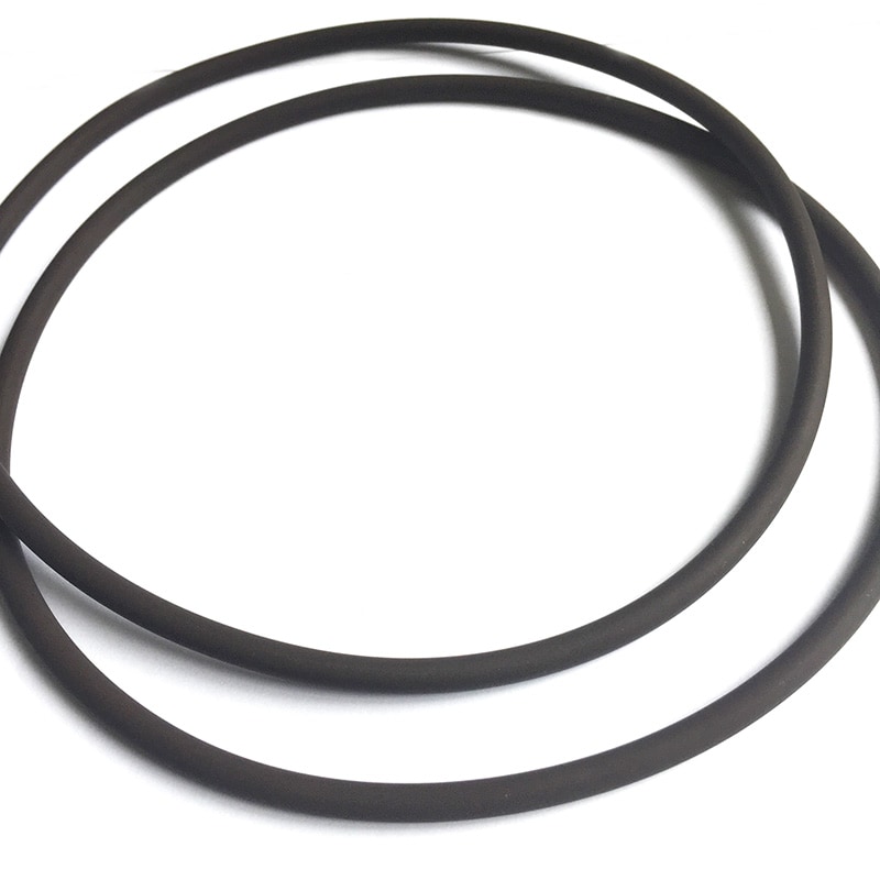 Two overlapping dark rings on a white background